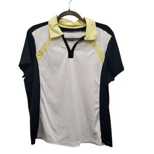 IZOD PerformX Cool FX Women's White Color Block Short Sleeve Golf Polo XL